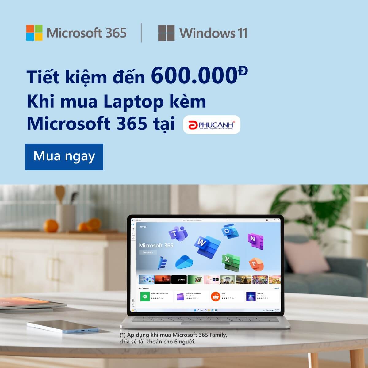 Microsoft 365, học tập và làm việc năng suất