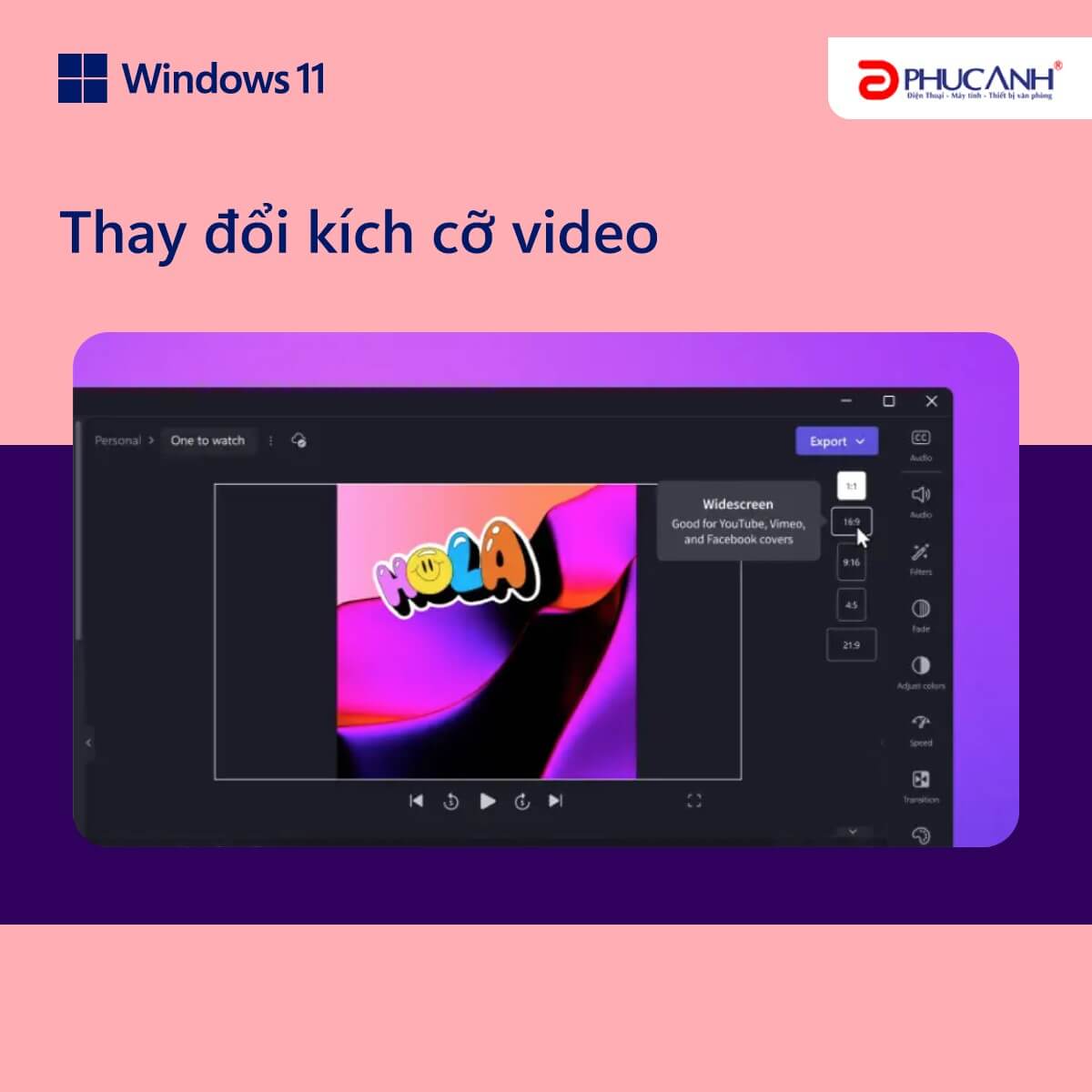 Thay đổi kích cỡ video