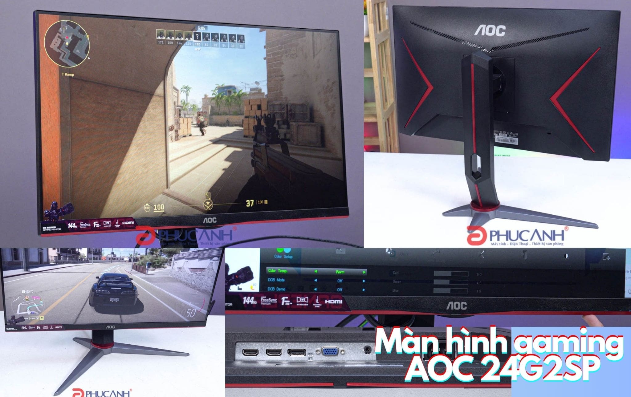 Màn hình gaming AOC 24G2SP/74