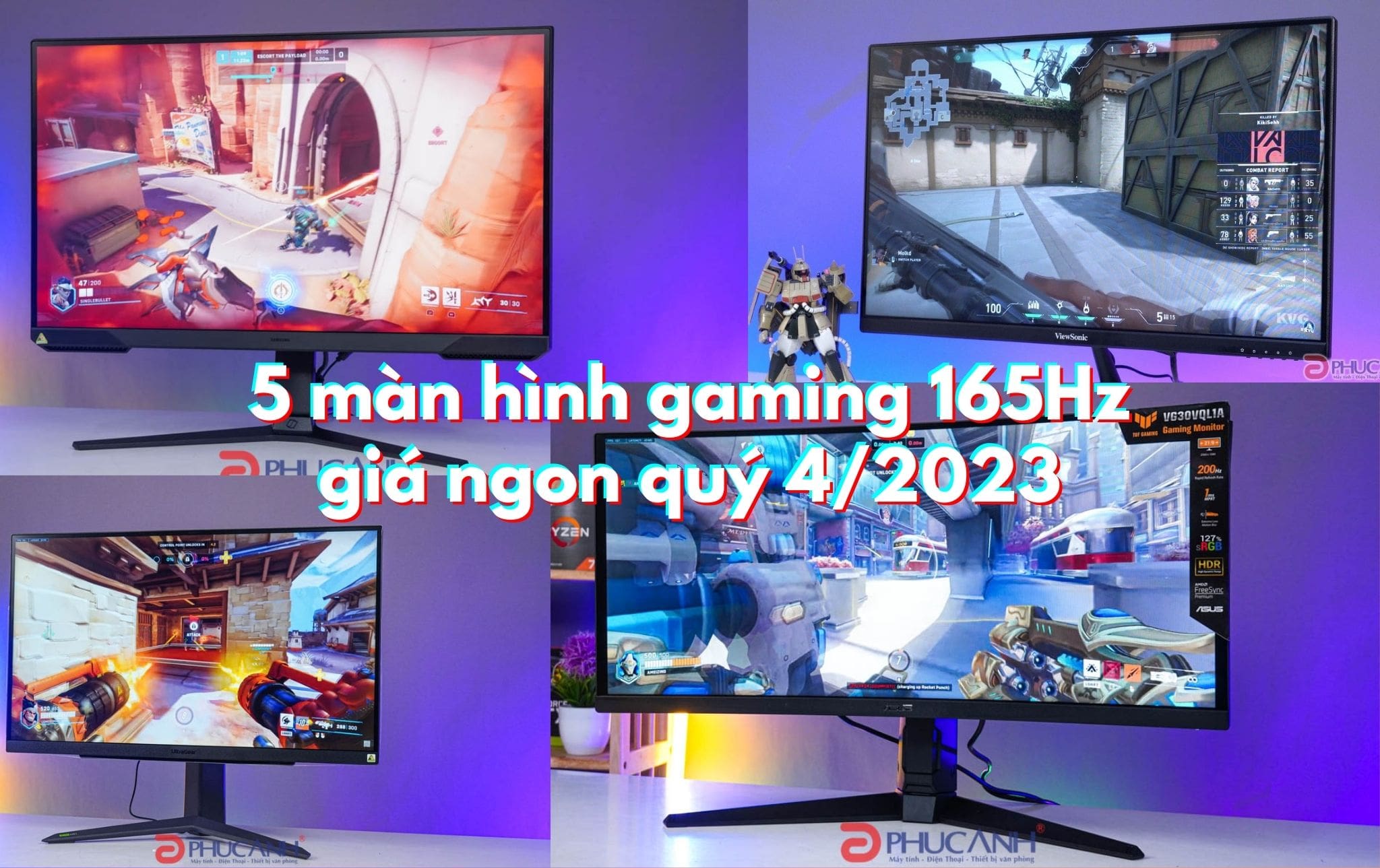 5 màn hình gaming 165Hz