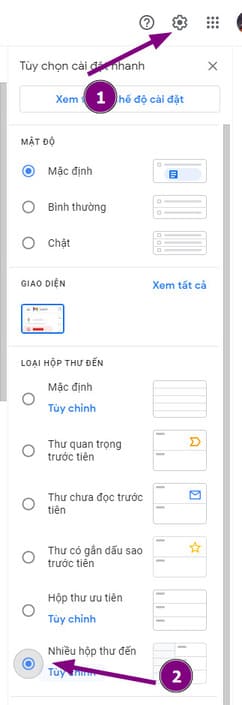 Quản lý nhiều email hơn với nhiều hộp thư đến