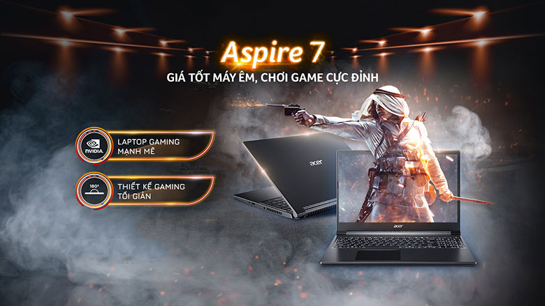 Laptop gaming dưới 20 triệu - Laptop Acer Gaming Aspire 7 A715-42G-R4ST NH.QAYSV.004