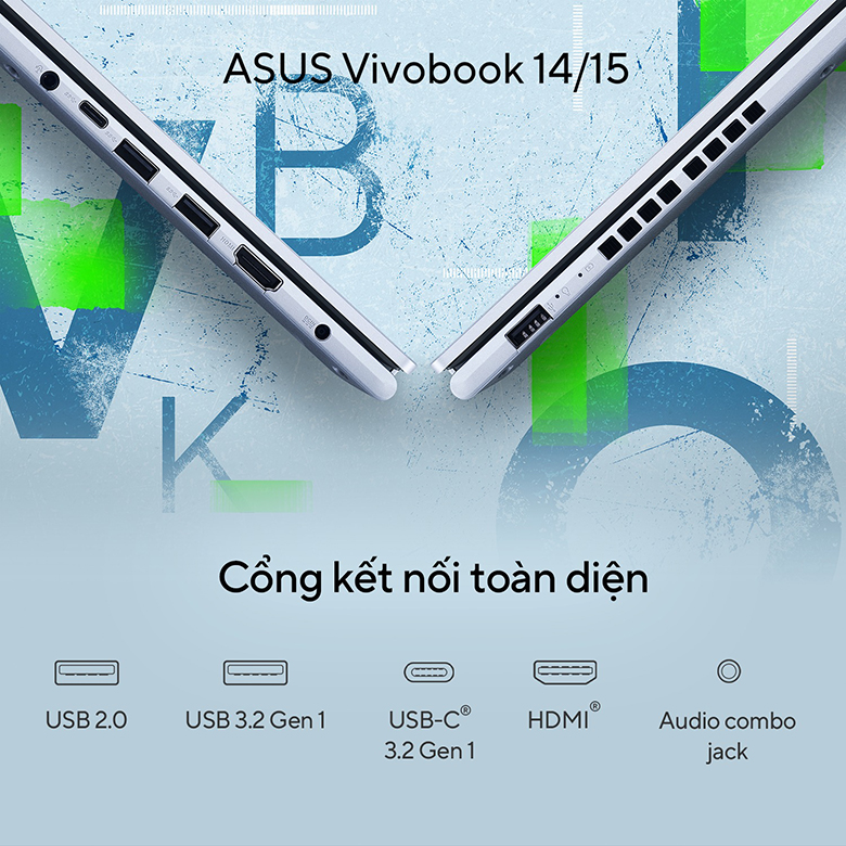 Kết nối đa dạng laptop Asus Vivobook 15X