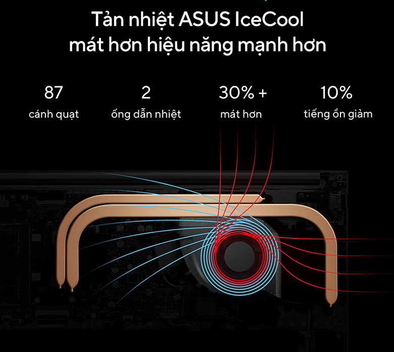 Tăng cường tản nhiệt laptop Asus Vivobook 15X