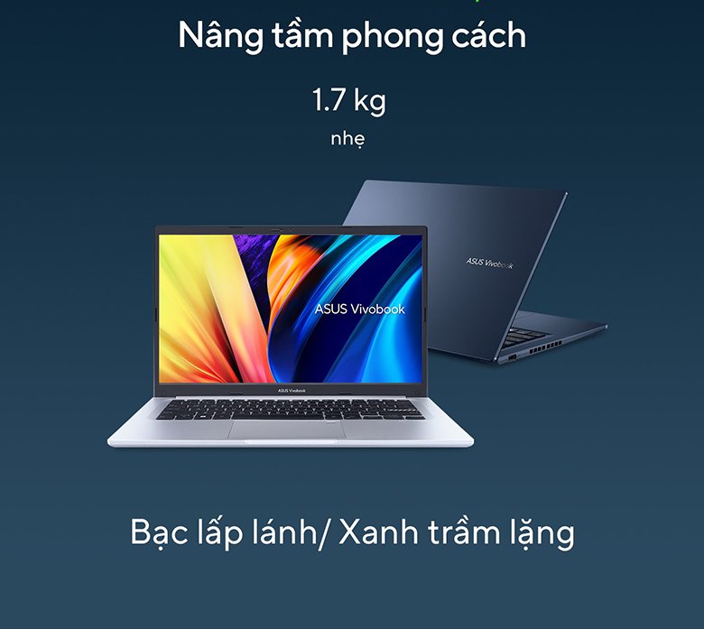 Kiểu dáng nhỏ gọn laptop Asus VivoBook 14X