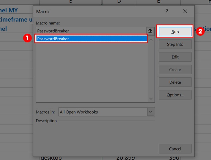 Hướng dẫn mở file Excel quên mật khẩu bằng đoạn script