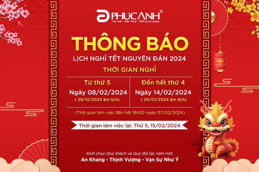 THÔNG BÁO LỊCH NGHỈ TẾT NGUYÊN ĐÁN GIÁP THÌN 2024