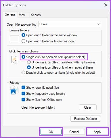 Cách mở file chỉ bằng 1 click chuột trên Windows 10 và Windows 11
