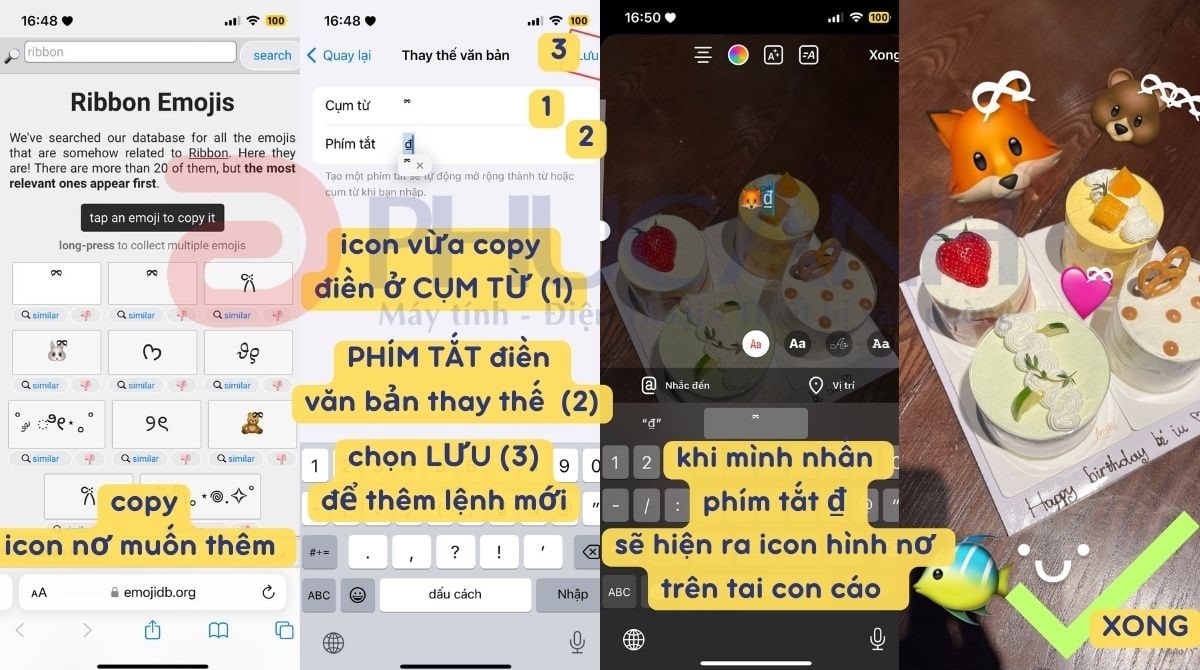 hướng dẫn thêm sticker cho icon cực cute