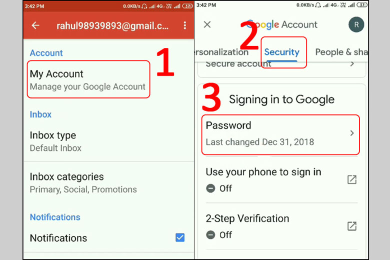 cách đổi mật khẩu gmail