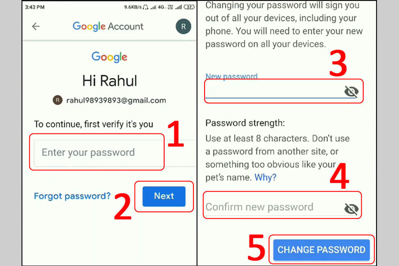 cách đổi mật khẩu gmail