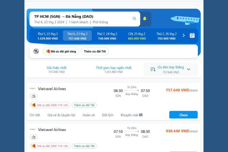 đặt vé máy bay vietjet air