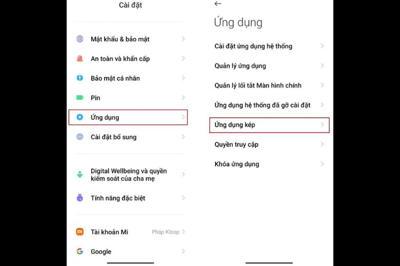 cách tạo ứng dụng kép trên redmi note 13 pro plus